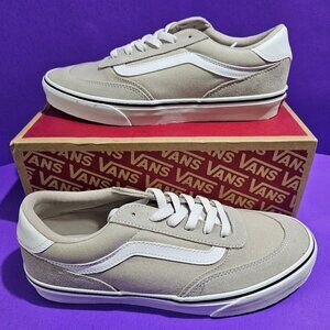 NEW Men's Size 9 VANS Brooklyn Ls Shoes Suede/Canvas Silver Linin Tan Lace Up